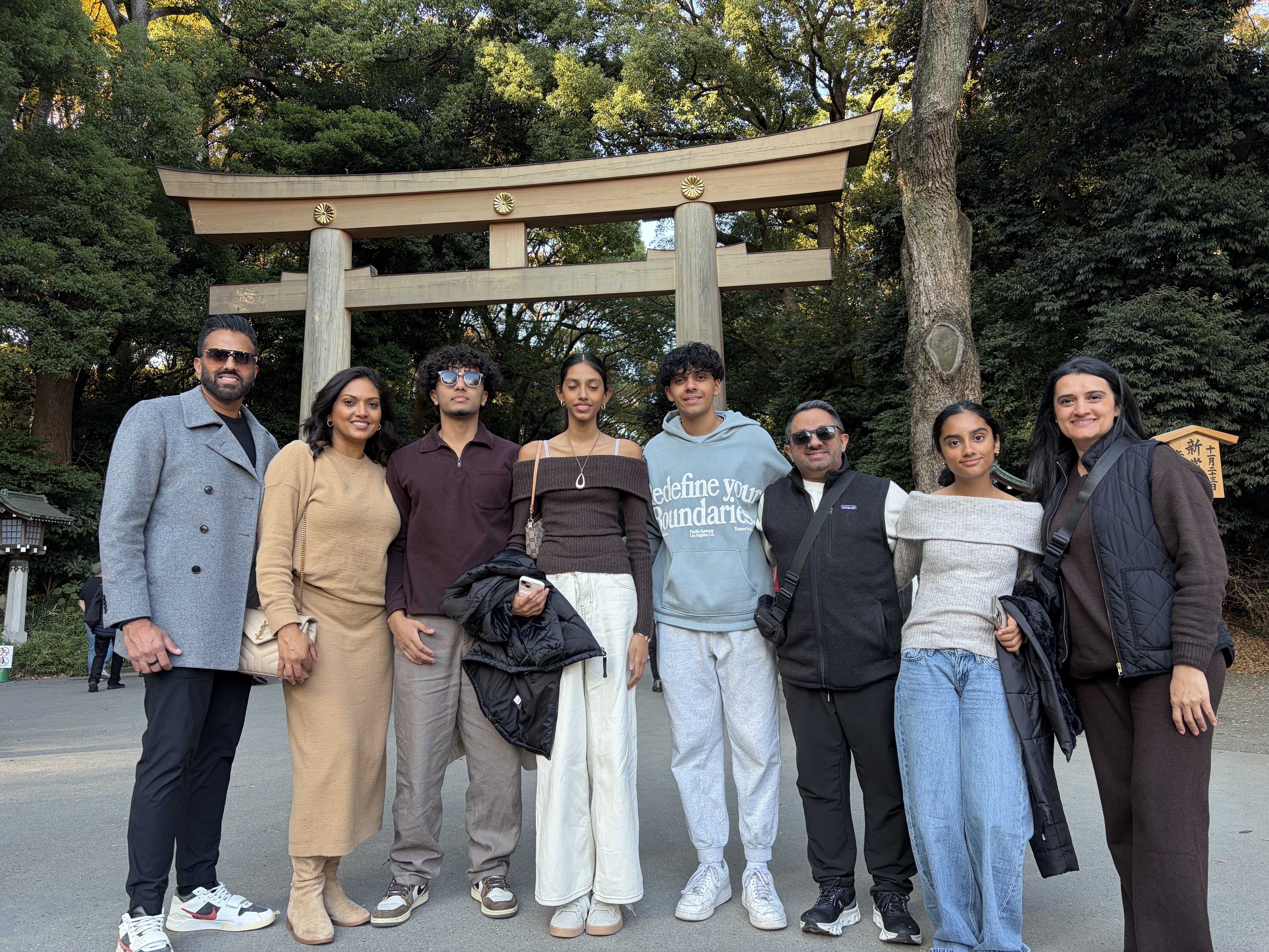 Family at a torii gate
