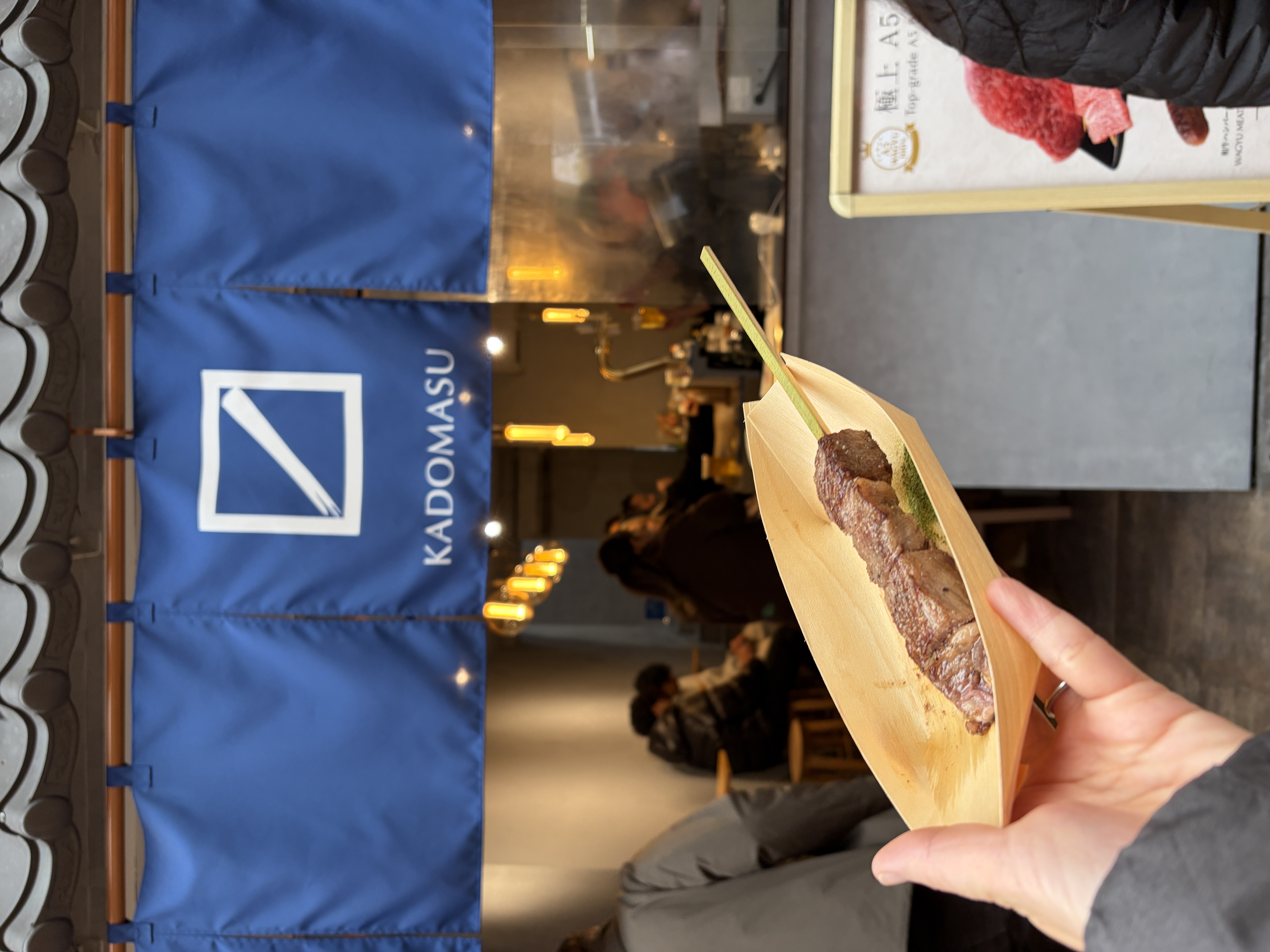 Wagyu beef skewer street food